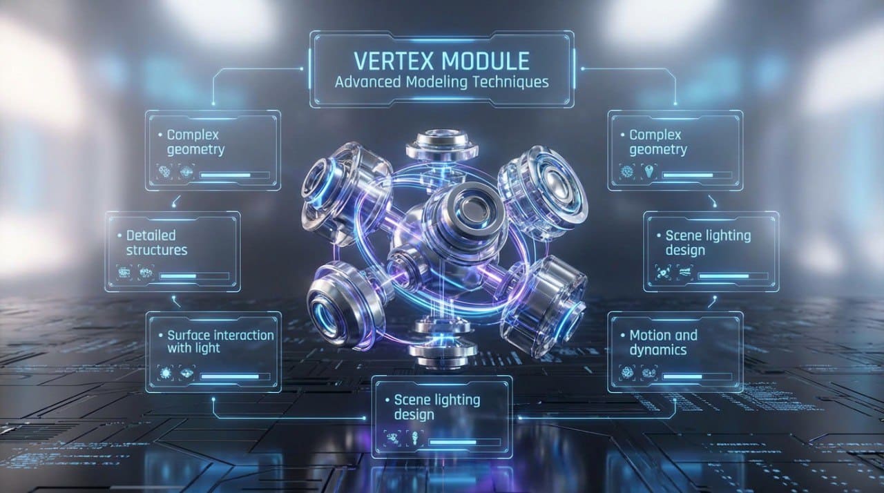 Holographic representation of a mechanical component with technical text on a futuristic interface.